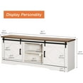 thumbnail image 2 of WAMPAT Farmhouse TV Stand - Modern Sliding Barn Door Entertainment Center for TVs Up to 75", White Wood TV Media Console with Storage Cabinet for Living Room, 2 of 8