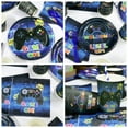 thumbnail image 3 of Video Game Party Supplies, Gaming Themed Birthday Party Decor for Boys and Gamer - Including Plates, Cups, Napkins, Tableware, Tablecloth, Cake Toppers, Hanging Swirls, Banners and Balloons Serves 20, 3 of 9