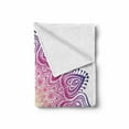 thumbnail image 2 of Mandala Soft Flannel Fleece Throw Blanket, Meditational Round Lace Inspired Element Heart Shapes and Blended Color Bohemian, Cozy Plush for Indoor and Outdoor Use, 50" x 70", Multicolor, by Ambesonne, 2 of 6