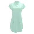 thumbnail image 5 of Sngxgn Women's Casual Fall Dresses Long Sleeve Wrap V Neck High Low Ruffle Dress(Green,XL), 5 of 5