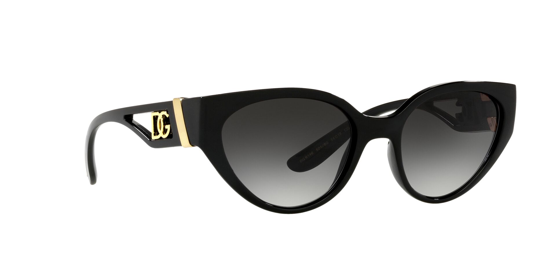 Dolce & Gabbana DG 6146 Plastic Womens Cat-Eye Optical Sunglasses Black 54mm Adult