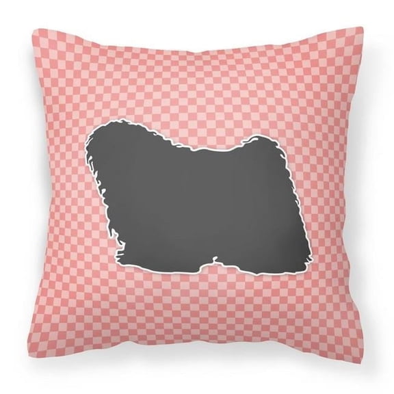 Carolines Treasures BB3663PW1818 Puli Checkerboard Pink Fabric Decorative Pillow