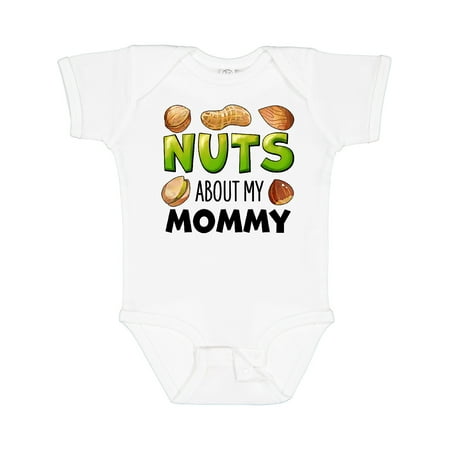

Inktastic Nuts About My Mommy Peanut Almond Pistachio Boys or Girls Baby Bodysuit