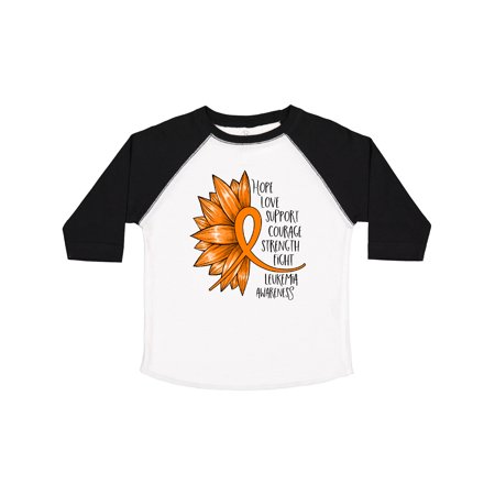 

Inktastic Leukemia Awareness Orange Sunflower Ribbon Gift Toddler Boy or Toddler Girl T-Shirt