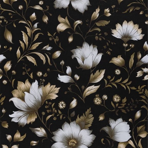 UMIGGEE Black Floral Wallpaper Peel and Stick Floral Wallpaper 17.3-in x 118-in Self Adhesive Flower Wall Paper Contact Paper Home Decor Wall Covering Old Furniture Renovation