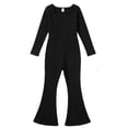 thumbnail image 4 of XEGLSBU Valentines Day Outfit Baby Girl Girls Knit Jumpsuit with Square Neck and Flared Pants Fashion Casual Outfit for Kids Black Size 11-12 Years, 4 of 5