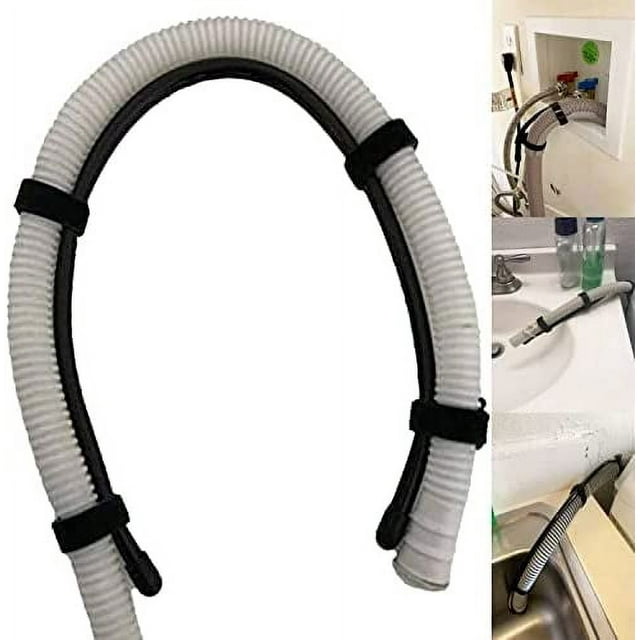 shiyou-Universal Adjustable Shape Drain Hose Guide Assembly for Kitchen Sink Laundry Tub Washing Machine Discharge Hose Clip Hose Holder Fits All Drain Hose - You can Mold it to fit Your Needs.