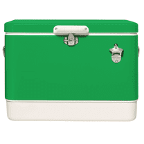 FSE Retro Metal Cooler, 80 Can/54 Qt. Capacity, Hard-Sided, Two Tone, Holds Up to 80 Beverage Cans, Metal Construction with Plastic Lining