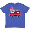 thumbnail image 3 of Inktastic Valentine's Day Red Firetruck with Pink Hearts Youth T-Shirt, 3 of 5