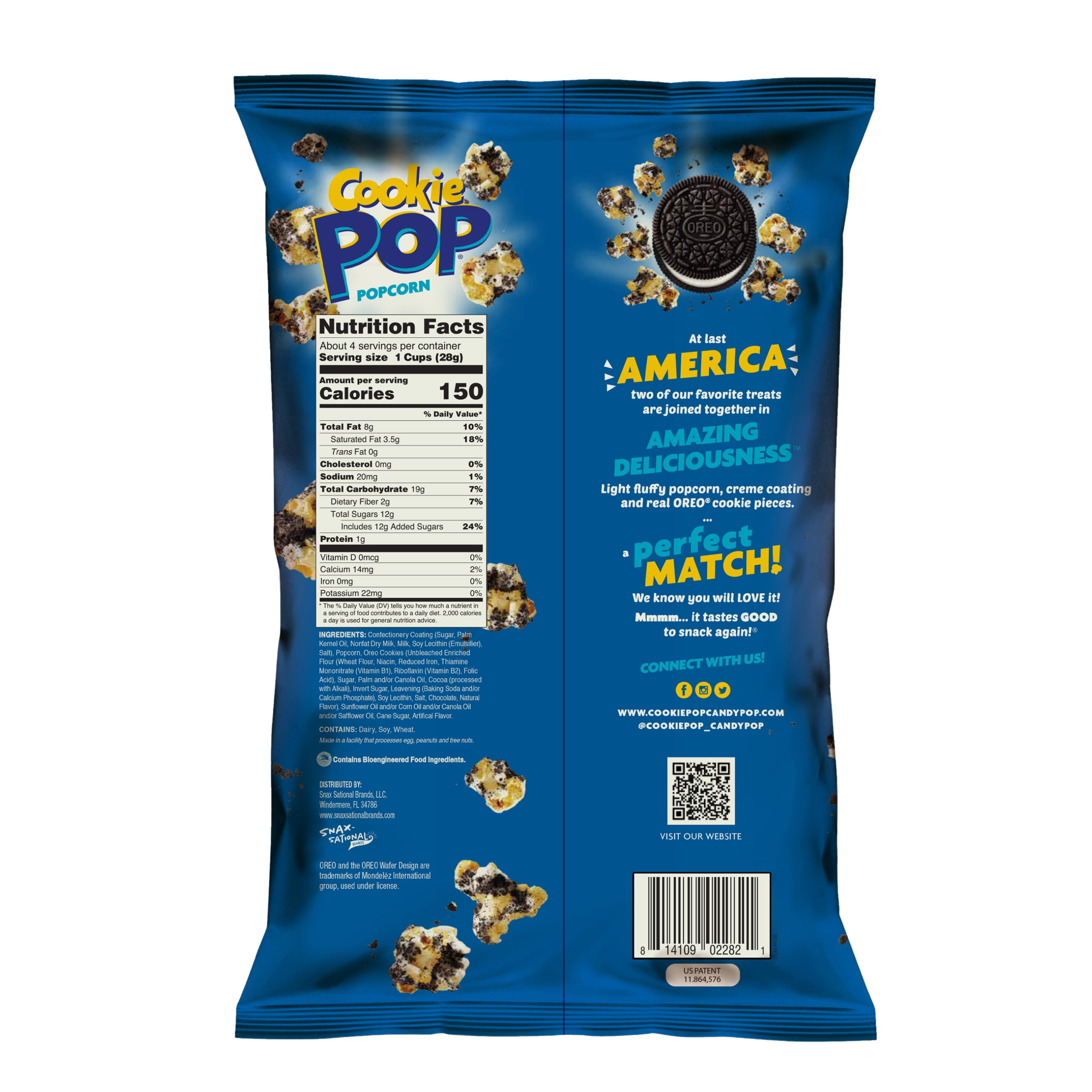 (3 pack) Cookie Pop OREO Popcorn, 4 oz.