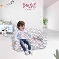 thumbnail image 4 of Delsit Toddler Couch and Kids Flip Open Foam Double Sofa, Gray with Clouds, 4 of 6