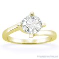 thumbnail image 2 of Round Cut Forever Brilliant Moissanite Bypass Solitaire Engagement Ring in 14k Yellow Gold, 2 of 4