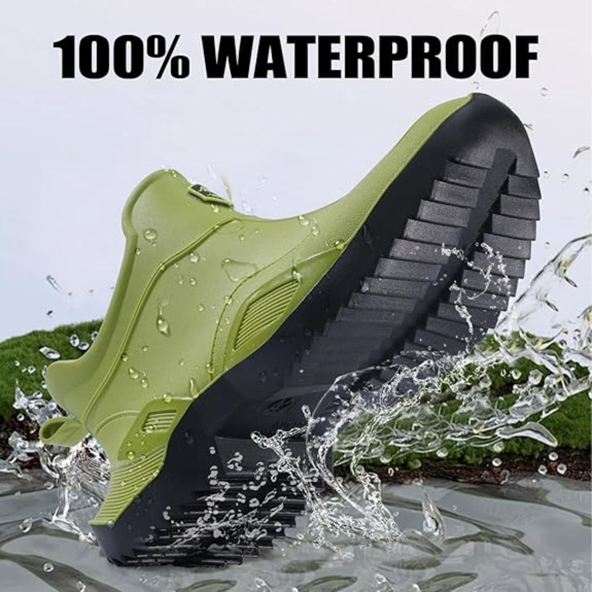 CHICVOMEY Women's Waterproof Rain Boots Anti-Slip Ankle Boots for Gardening Fishing Farming Boating Outdoor Work Traction Sole Short Rain Boots for Women & Men