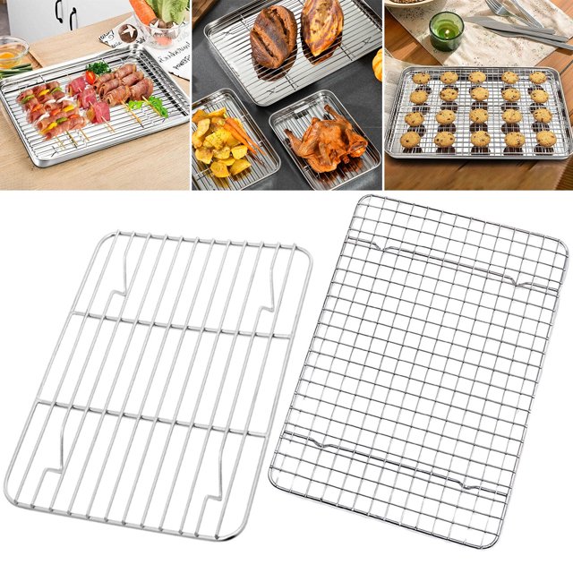 Homeer Barbecue Grill Barbecue Mesh Baking Mesh Multipurpose Stainless Steel Barbecue Mesh Heat-Resistant Non-Thick Grill Cooking