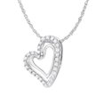 thumbnail image 3 of .925 Sterling Silver 1/2ct TDW Lab-Grown Diamond Double Heart Pendant Necklace (F-G ,VS2-SI1), 3 of 7