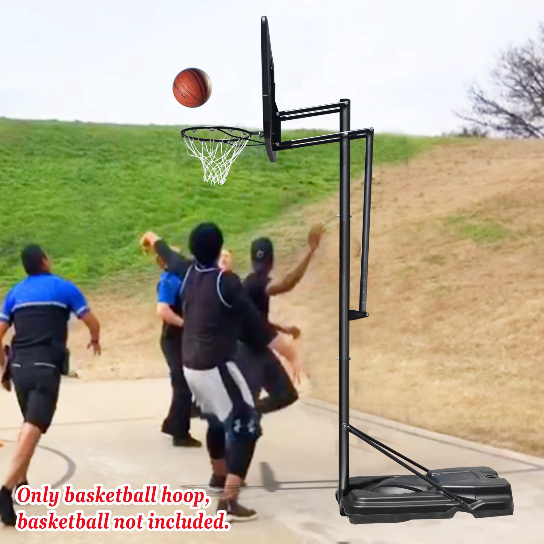 Sunny Portable Basketball Hoop & Goal Height Adjustable Basketball System Stand, with base & Wheels for Adult Youth Kids Indoor Outdoor Use