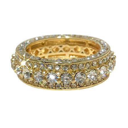 BNNG Silver Women Fashion Trend Single Full Diamond Zircon Ring Ladies Jewelry Diamond Rings For Women Size 5-11 Wedding Anniversary Stackable Ring Band Ultra Premium Collection