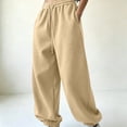thumbnail image 5 of Karymi Solid Casual Sweatpants Women, Balloon Long Pants, Drawstring Elastic Waist Relaxed Fit Elastic Cuffs with Side Pockets, 5 of 7