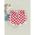 thumbnail image 3 of DcoolMoogl Toddler Baby Boy Girl Summer Shorts Checkerboard Plaid Pants Elastic Waist Elastic Waist Drawstring Jogger Short Pants Red 6-12 Months, 3 of 7