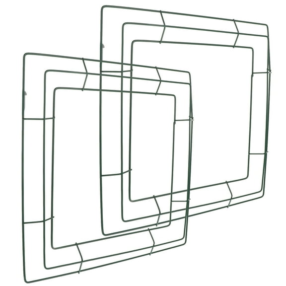 BESTOYARD 2Pcs Iron Wreath Rings Green Coated Floral Decor Frame for Indoor Outdoor Use