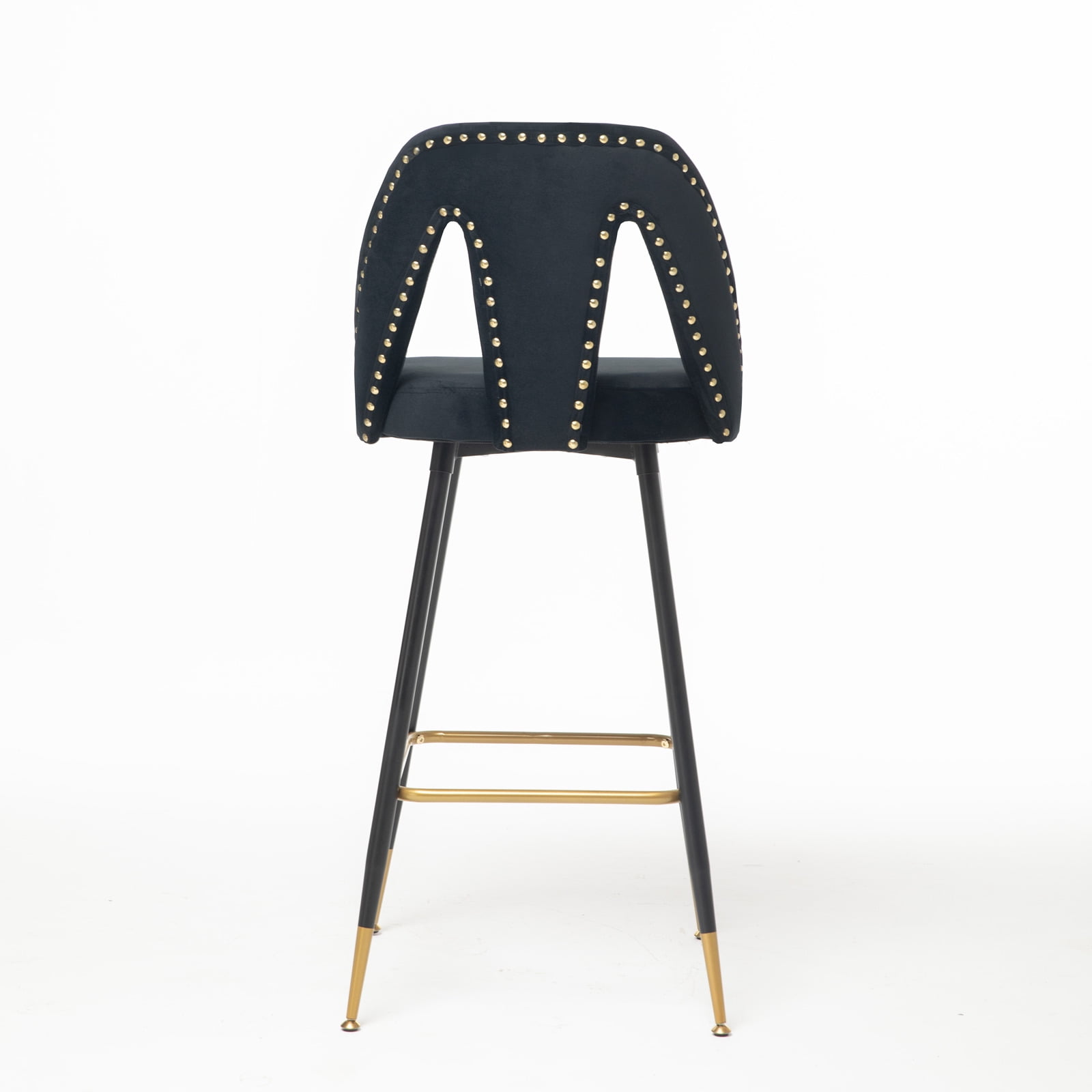 Kadyn 28 Inch Bar Stools, Velvet Counter Height Stools Set of 2, Modern Bar Chairs with Back for Dining Room, Black Kadyn 28 Inch Bar Stools, Velvet Counter Height Stools Set of 2, Modern Bar Chairs with Back for Dining Room, Black