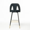thumbnail image 2 of Velvet Fabric Bar Stools, 29.5" Bar Stool with Back, Metal Legs, Footrest, Kitchen Bar Chair for Home Island Breakfast, Bar Stools with Nailheads and Gold Tipped Black (Set of 8), 2 of 8