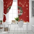 thumbnail image 5 of Fsddascl Red Christmas Blackout Curtains for Bedroom/Living Room, Thermal Insulated Kitchen Curtains, Xmas Wreath Elk Tree Golden Snowflake Grommet Darkening Window Treatment Drapes 52"x63"x2, 5 of 6