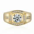 thumbnail image 2 of Men's 18K Gold Plated Wedding Engagement Cubic Zirconia Diamond Ring, 2 of 2