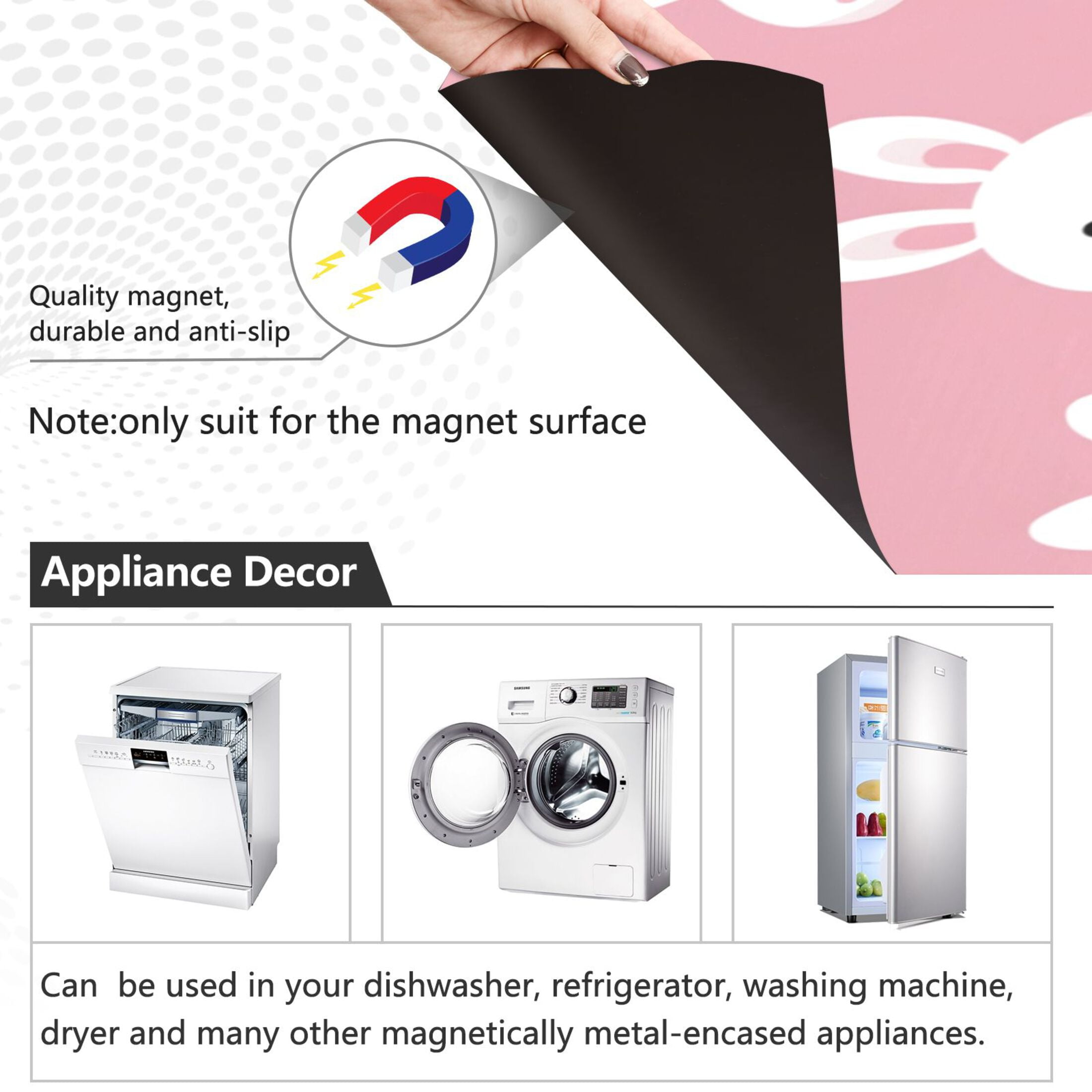 Dishwasher Sticker Magnetic Dishwasher Sticker Magnetic Decorative Sticker Refrigerator Sticker Dishwasher Decorative Stickers White Rabbits