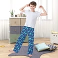thumbnail image 5 of Wobogo Blue Skull Flower Long Pajama Pants Bottoms Soft Sleepwear with Pockets, 5 of 9