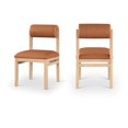 thumbnail image 2 of Meridian Furniture Roundhill Cognac Vegan Leather Upholstered Dining Chair, Set of 2, 2 of 12
