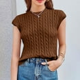 thumbnail image 4 of OSOLU Women Pullover Knit Tops Casual Solid Color T-Shirt Short Sleeve Tee Tops Classic Dailywear, 4 of 6