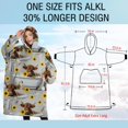 thumbnail image 4 of Oversized Wearable Blanket Hoodie,Gray Highland Cow Bathtub Sunflower Pattern Sherpa Blanket Hoodie with Super Pockets,Super Warm Fuzzy Pullover for Women & Men, 4 of 6