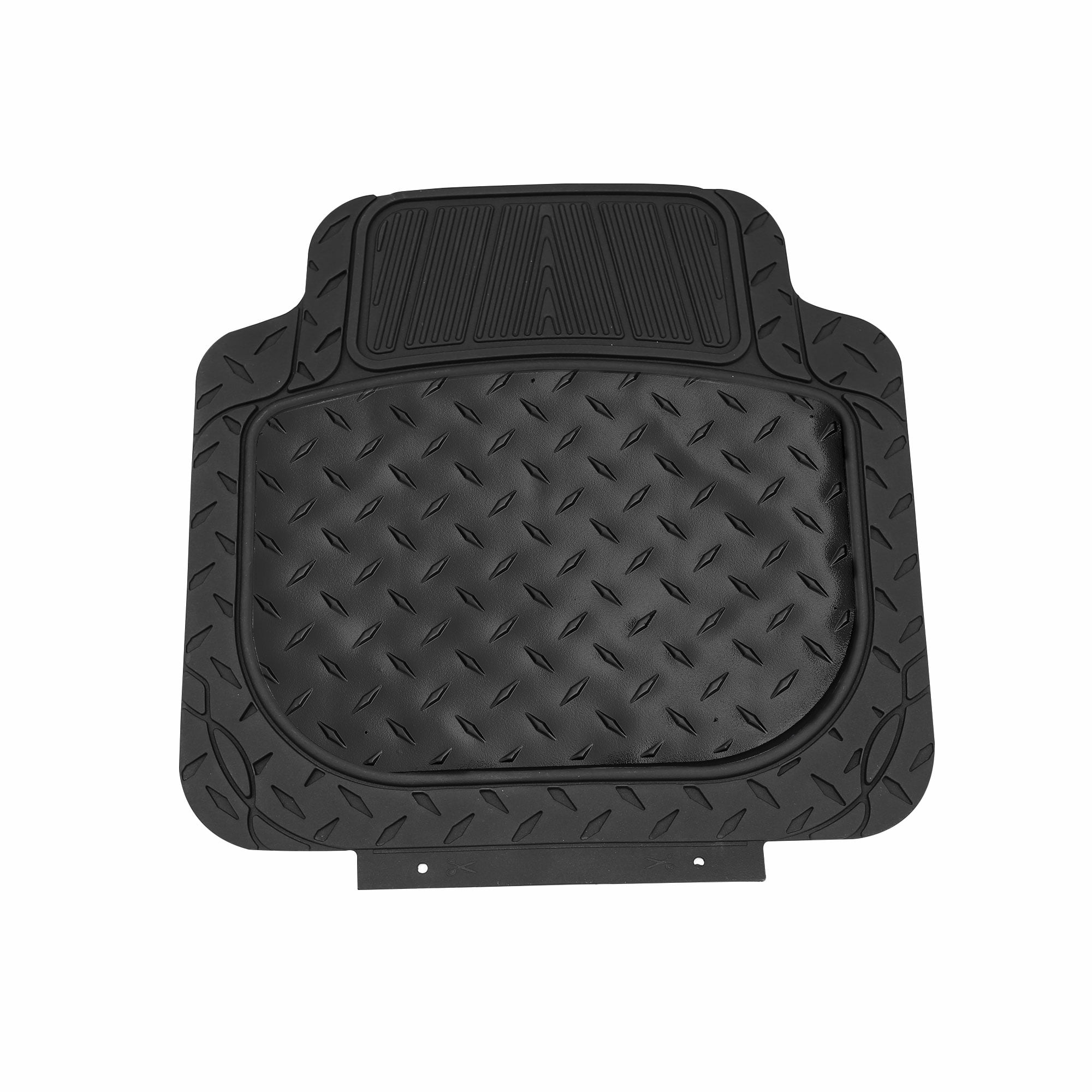 FH Group Climaproof Rubber Car Floor Mat, Universal 4pc Black Floor Mats with Air Freshener