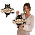 thumbnail image 2 of Halloween Black Cat Welcome Sign, Decorative Wooden Front Door Hanging Plaque Ornament for Porch Wall Home Entryway Decor, 2 of 7
