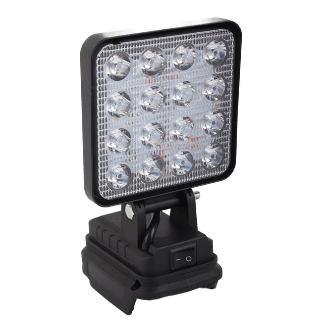Reflector De Trabajo LED, Fácil Operación 8W 16 Perlas De Lámpara 6500K ABS Apagado Automático Luz De Trabajo LED Inalámbrica Batería De Litio De 18V Alimentada Para Acampar