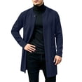 thumbnail image 7 of Smsaxvxz Sweatshirts for Men Fall Winter Fashion Mid Length Button Down Cardigan Coat with Pockets Navy M, 7 of 7