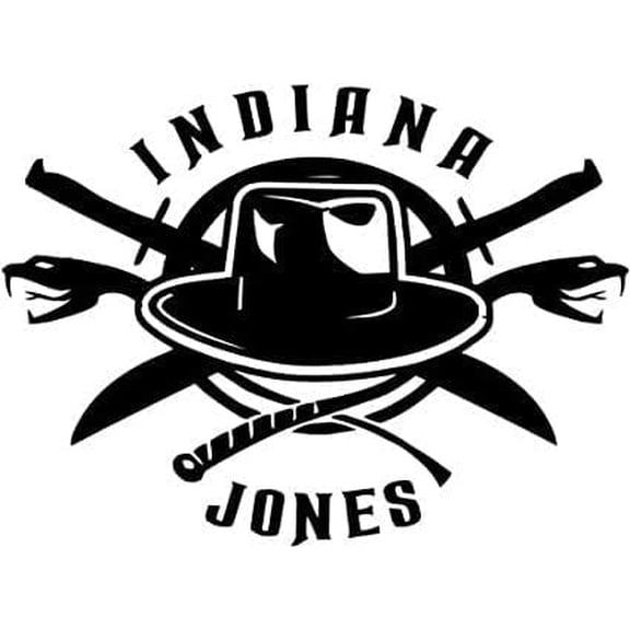 Indiana Jones Black 6 Inch Professional Sticker for Truck, Car, Tumbler, Cup, Laptop, Decor, Locker, Table, Window