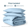 thumbnail image 3 of Bare Home Luxury Duvet Cover and Sham Set - Premium 1800 Collection - Ultra-Soft - Queen, Light Blue, 3-Pieces, 3 of 10