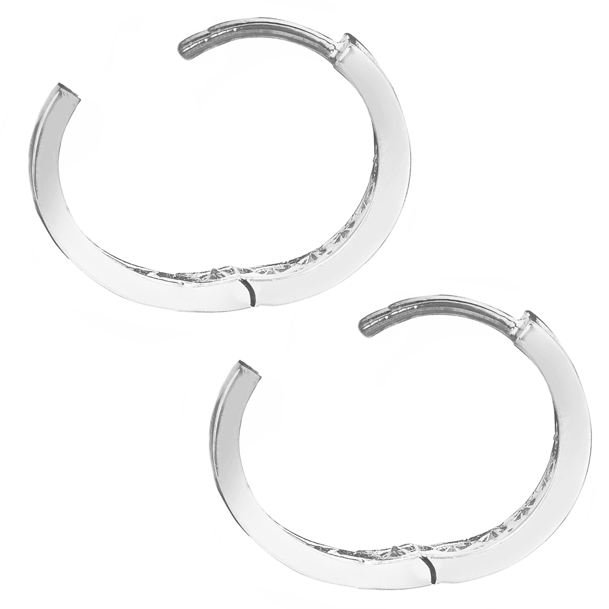 Ritastephens Hoop Earrings, Clear Cubic Zirconia, 925 Sterling Silver