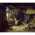 thumbnail image 2 of Adriaen van Ostade 23x20 Gold Ornate Framed and Double Matted Museum Art Print Titled - Interior with Peasants (1663), 2 of 4