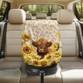thumbnail image 7 of KUIFORTI Car Seat Sun Shade Cover Sunflower Highland Cow Car Seat Cover Baby Travel Accessories Blocks Out Heat & Sun, Keep Your Baby's Carseat at a Cooler Temperature, 7 of 7