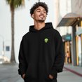 thumbnail image 3 of Dalix Alien Embroidery Relaxed Hoodie Soft Fleece Sweatshirt Fit Lounge Mens in Black XS X-Small, 3 of 3