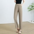 thumbnail image 2 of UAMVSH Women Plus Size Pants Soft Lightweight Business Lounge Pants with Pockets Casual Tapered High Waist Stretch Office Work Pants(XX-Large,Beige), 2 of 5