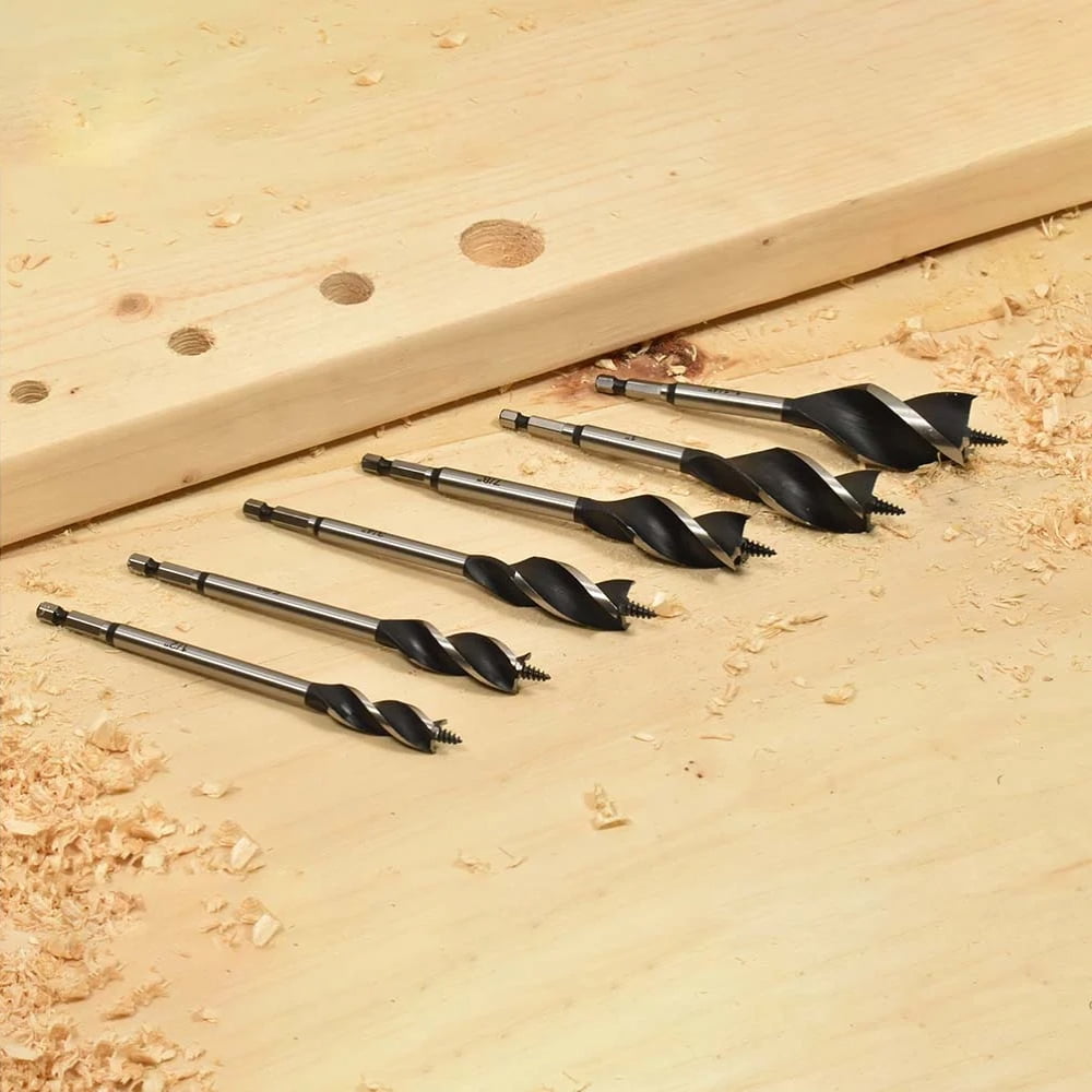 Big Horn 18984K TurboBore Tri Flute Wood Drill Bit 6 Piece Set - 1/2 Inch To 1-1/4 Inch
