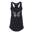 thumbnail image 2 of Wild Bobby, Colorful Butterfly Oh Butterfly On Whispering Wings Animal Lover Ladies Racerback Tank Top, Black, Small, 2 of 3
