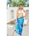 thumbnail image 5 of HAPPY BAY Women's Beachwear Sarong Coverups Bikini Skirt Swim Cover up Summer Wraps Bathing suit Swimwear Beach Wrap Skirts for Women One Size Allover Hibiscus, Blue, 5 of 5