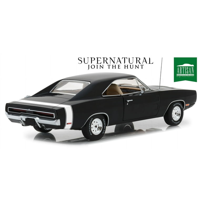 1/18 Hot Weels (エリート)1970 Dodge Charger 1970 Dodge Charger Black with White Tail Stripe Supernatural (2005