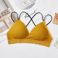 VONKY Triangular cup gathered, chest wrapped, strapless, threaded, no steel ring, sexy back, suspender bra