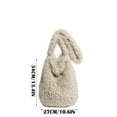 thumbnail image 3 of Xecvkr Fuzzy Tote Bag Faux Fur Soft Bunny Ear Shoulder Crossbody Cute Large Capacity Winter Purse Portable Lightweight for Women Shopping Yoga Daily Work 1 Pack Khaki, 3 of 9